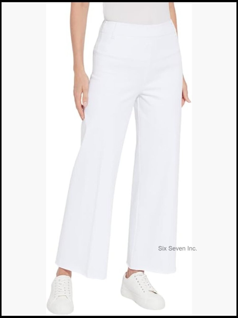 Wide Leg Denim 28" Inseam High Rise Cotton Blend